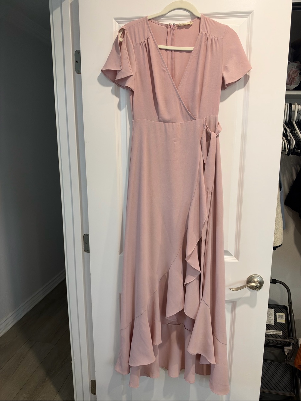 Altar'd State Dusty Blush Wrap Maxi Dress